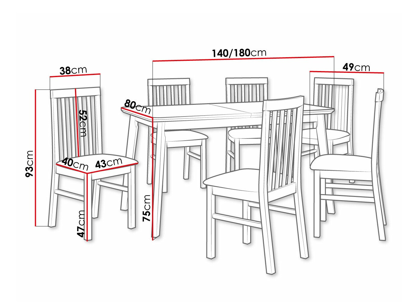 Conjunto de mesas y sillas para comedor Victorville 267 (Blanco)