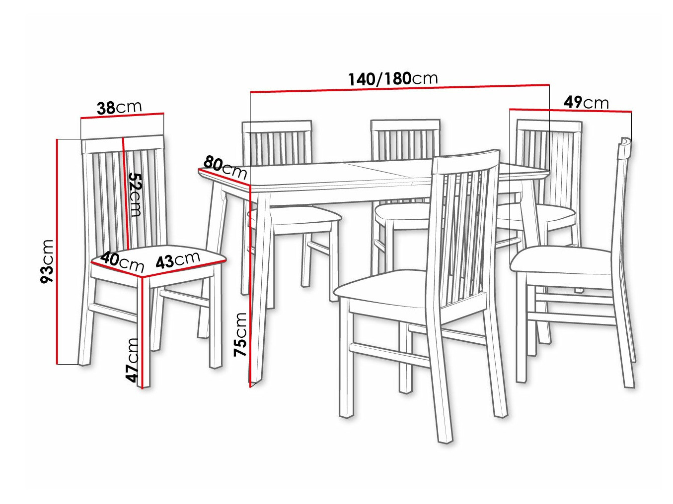 Conjunto de mesas y sillas para comedor Victorville 267 (Negro)