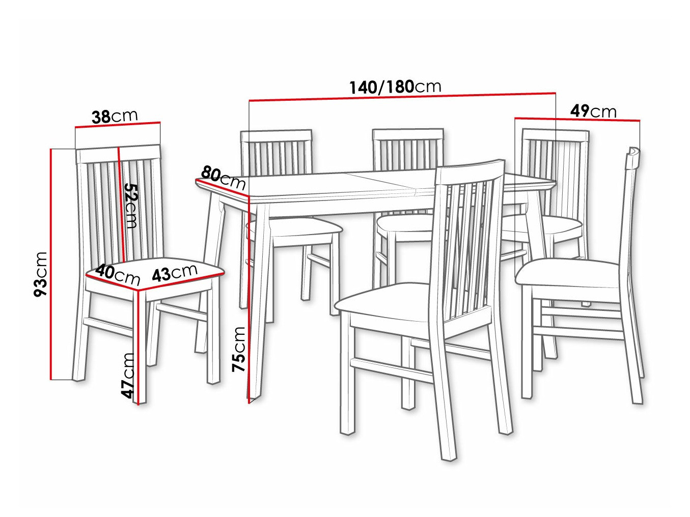 Conjunto de mesas y sillas para comedor Victorville 267 (Roble Sonoma)