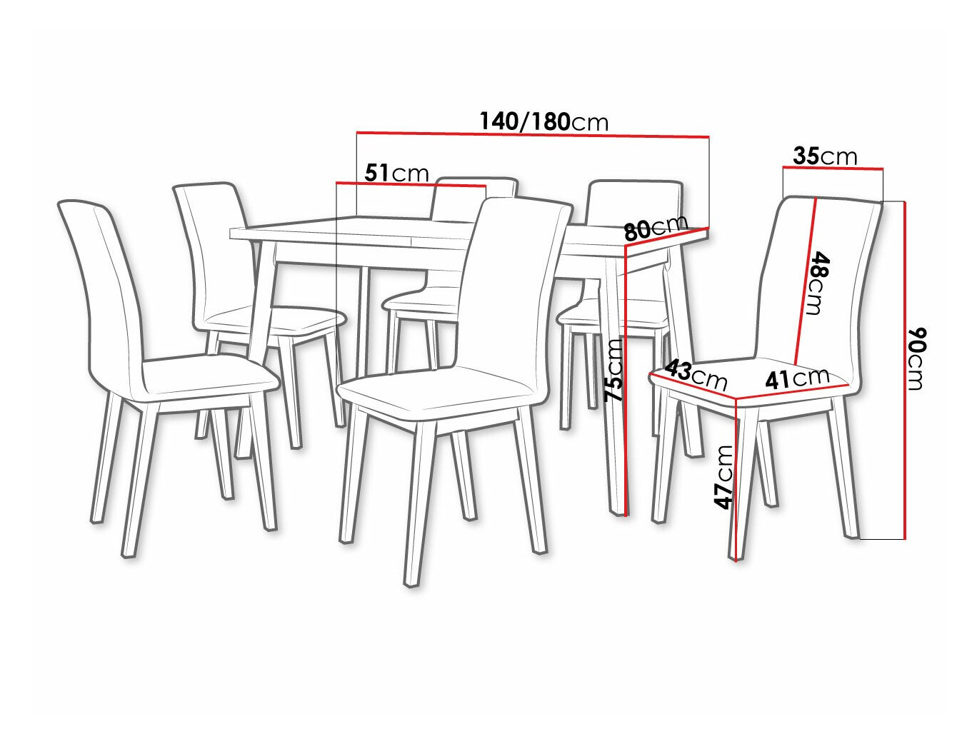 Conjunto de mesas y sillas para comedor Victorville 288 (Roble Artisan + Negro)
