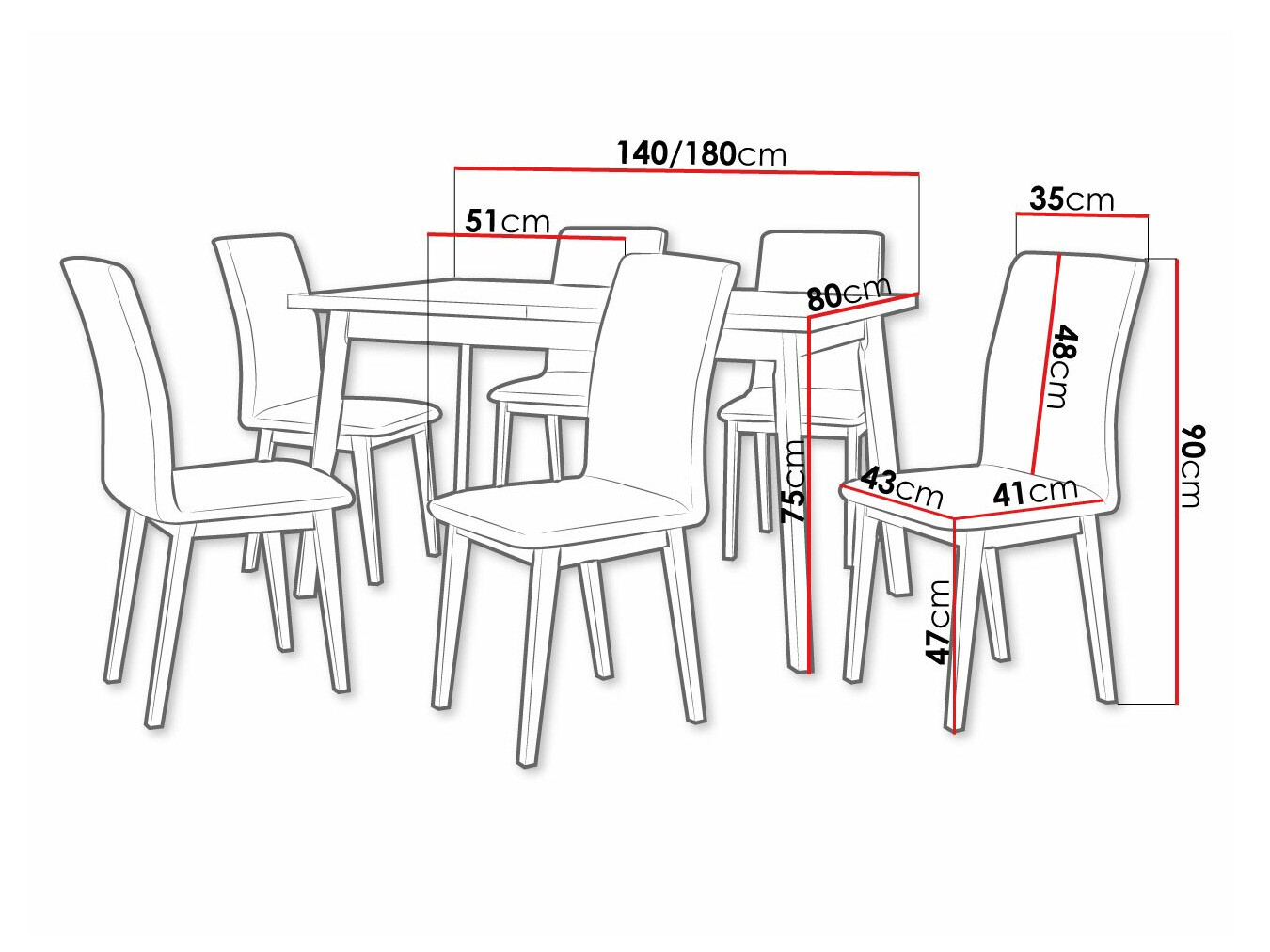 Conjunto de mesas y sillas para comedor Victorville 288 (Roble Artisan + Negro)