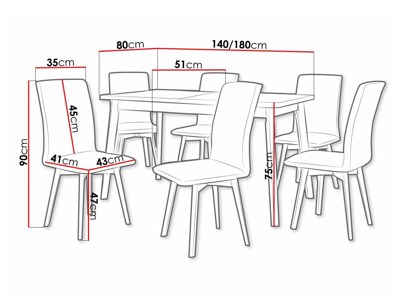 Conjunto de mesas y sillas para comedor Victorville 291 (Roble Sonoma + Blanco)
