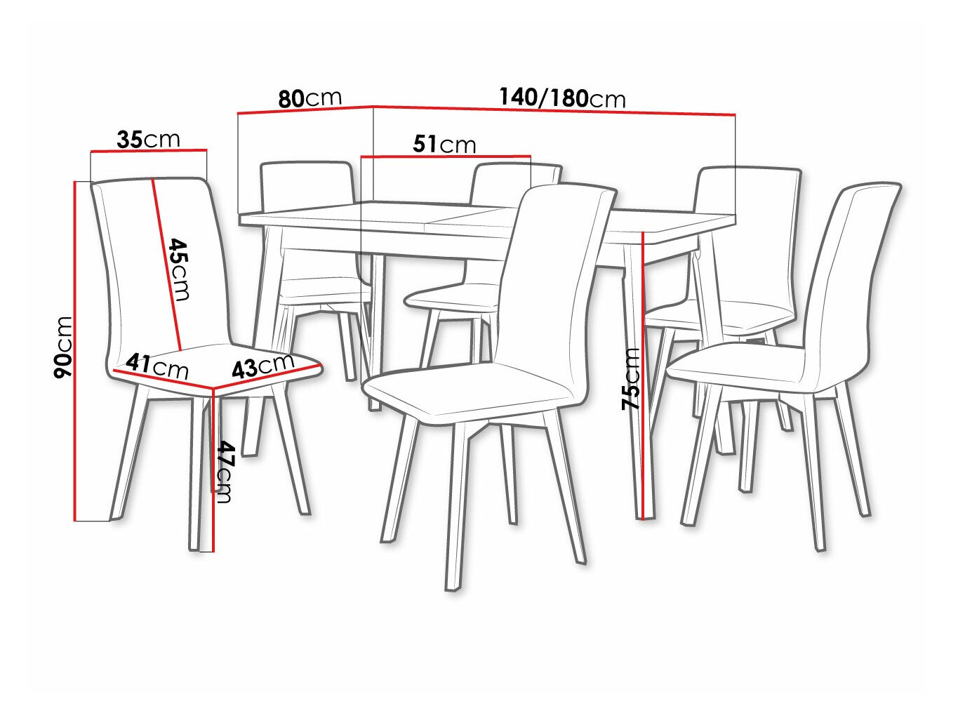 Conjunto de mesas y sillas para comedor Victorville 291 (Roble Sonoma + Blanco)