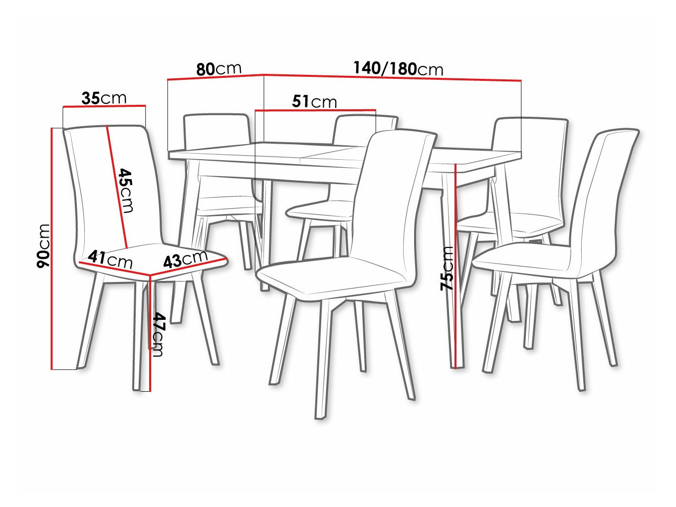 Conjunto de mesas y sillas para comedor Victorville 291 (Roble Sonoma + Blanco)