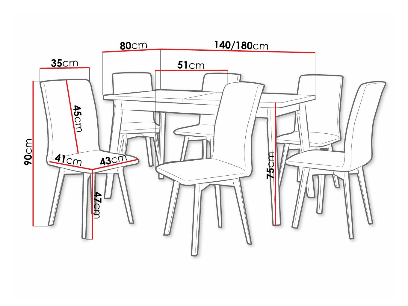 Conjunto de mesas y sillas para comedor Victorville 292 (Roble Sonoma + Negro)
