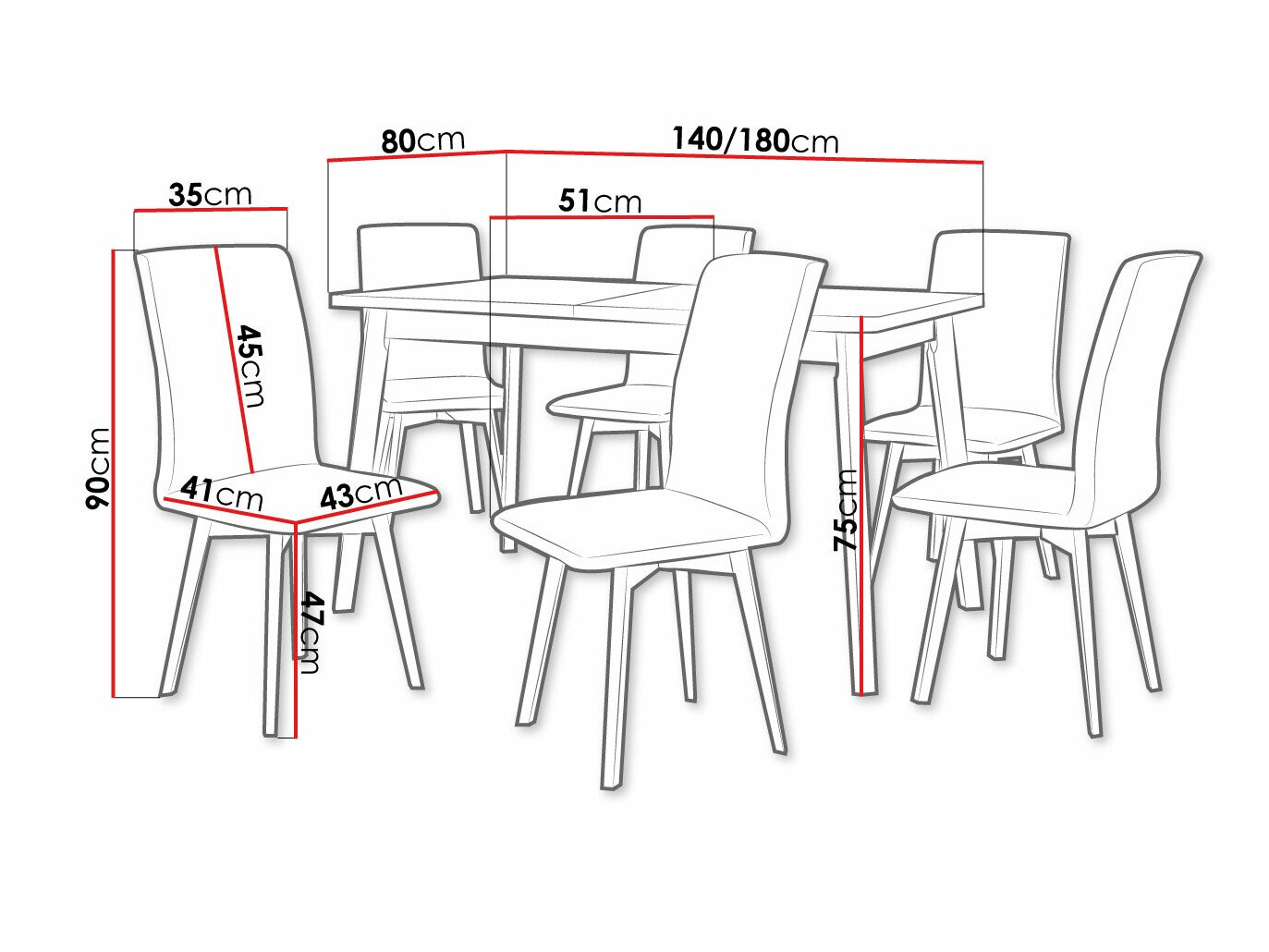 Conjunto de mesas y sillas para comedor Victorville 292 (Roble Sonoma + Negro)
