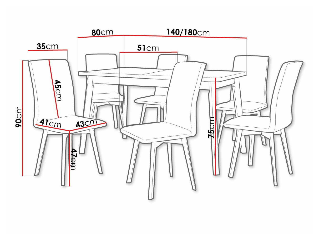 Conjunto de mesas y sillas para comedor Victorville 292 (Roble Sonoma + Negro)
