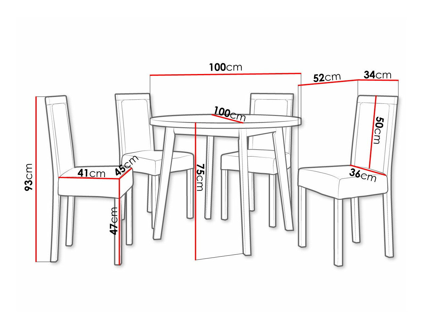 Conjunto de mesas y sillas para comedor Victorville 304 (Blanco)
