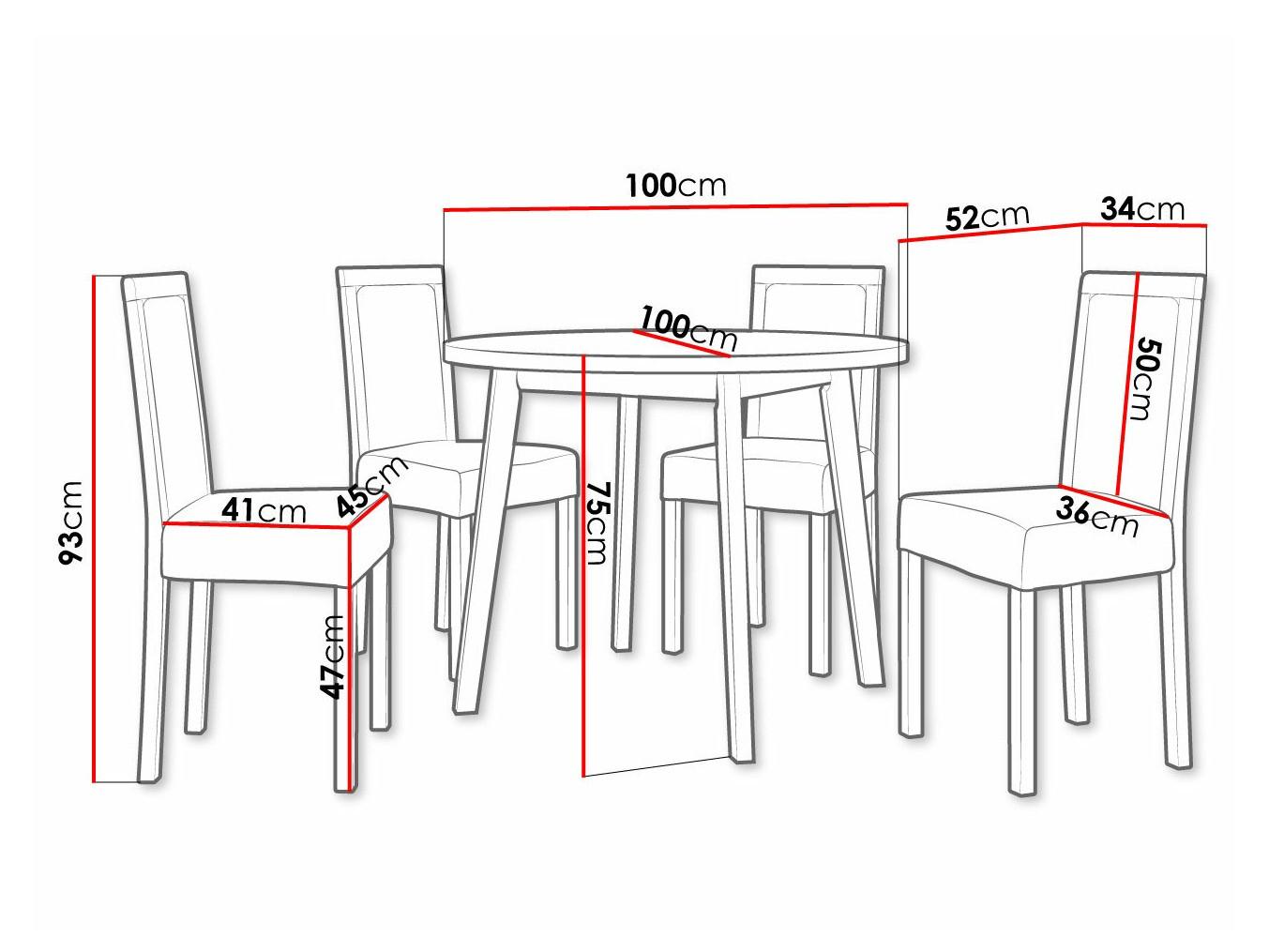 Conjunto de mesas y sillas para comedor Victorville 304 (Roble Sonoma)