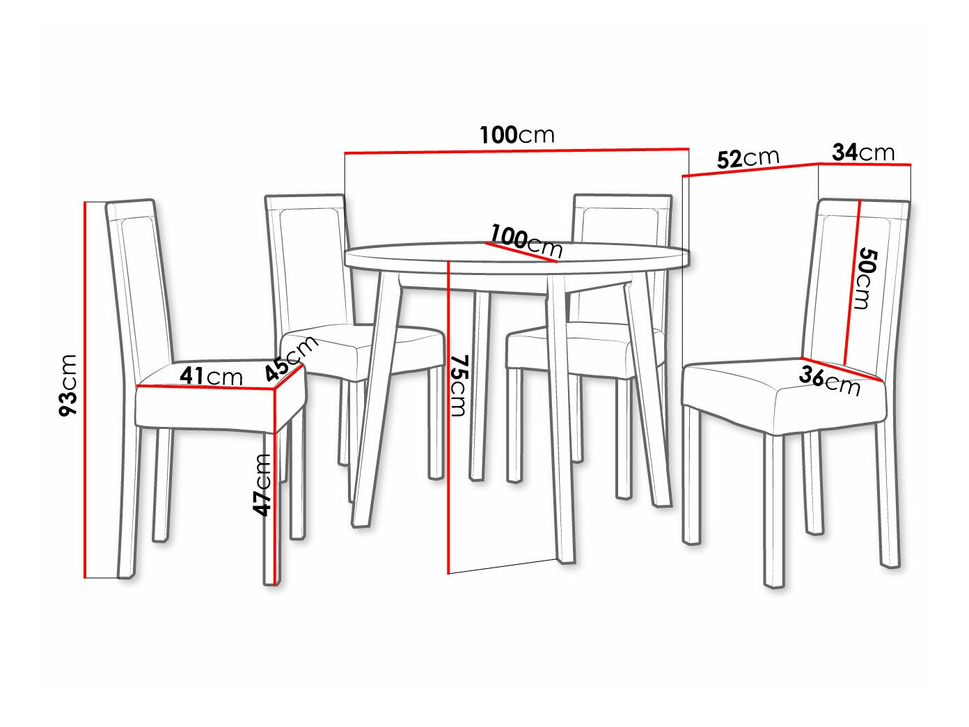 Conjunto de mesas y sillas para comedor Victorville 306 (Blanco)