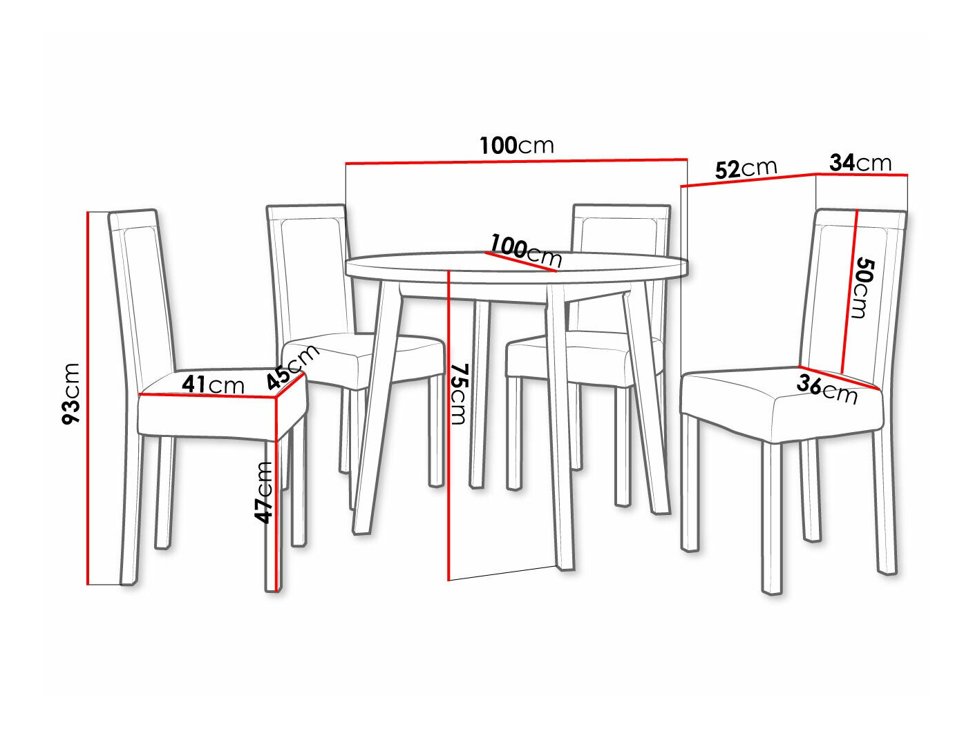 Conjunto de mesas y sillas para comedor Victorville 306 (Blanco)