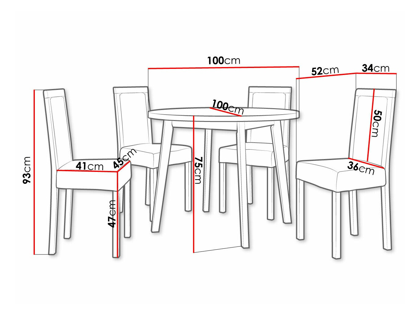 Conjunto de mesas y sillas para comedor Victorville 306 (Blanco)