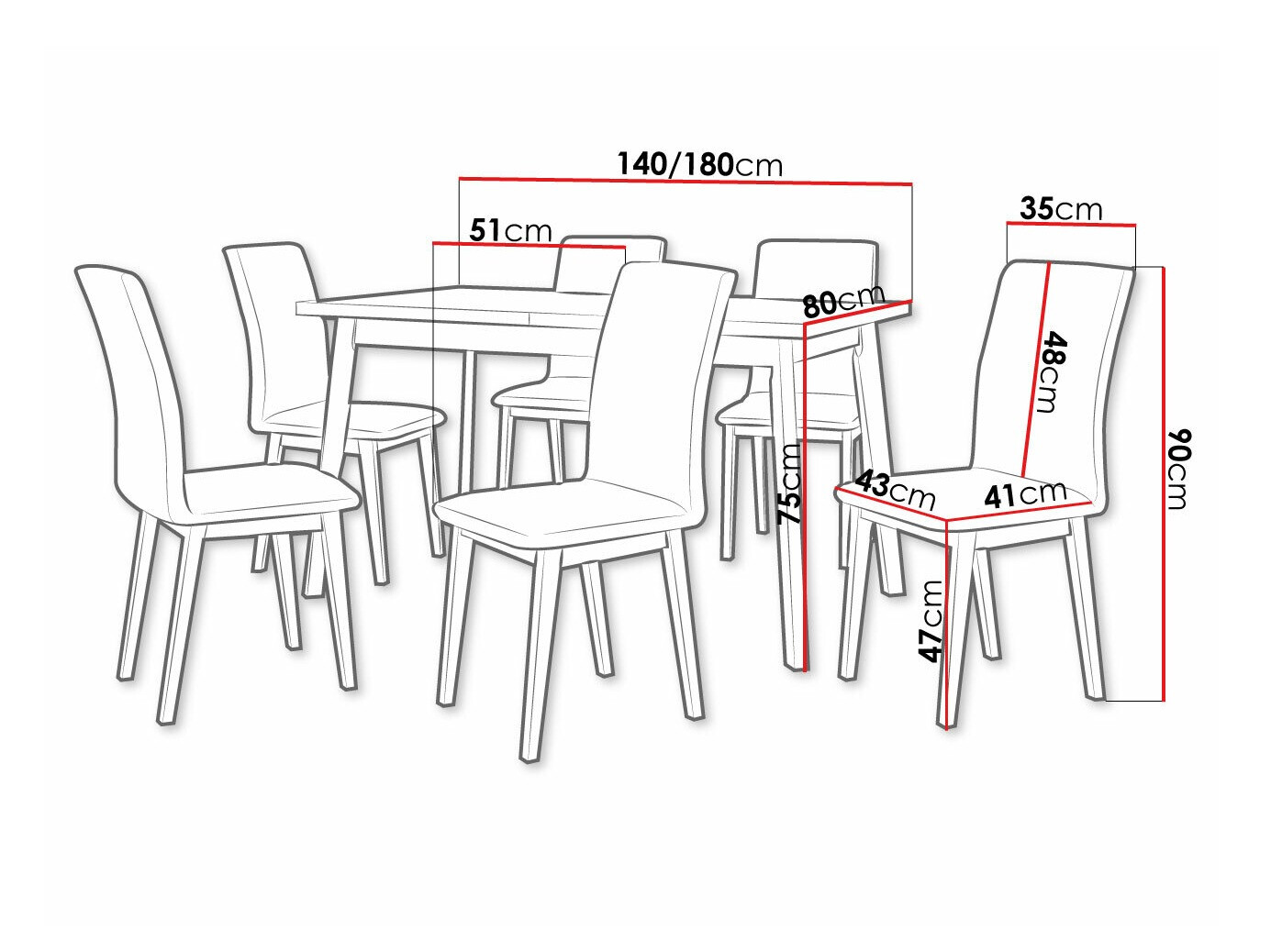 Conjunto de mesas y sillas para comedor Victorville 322 (Blanco)