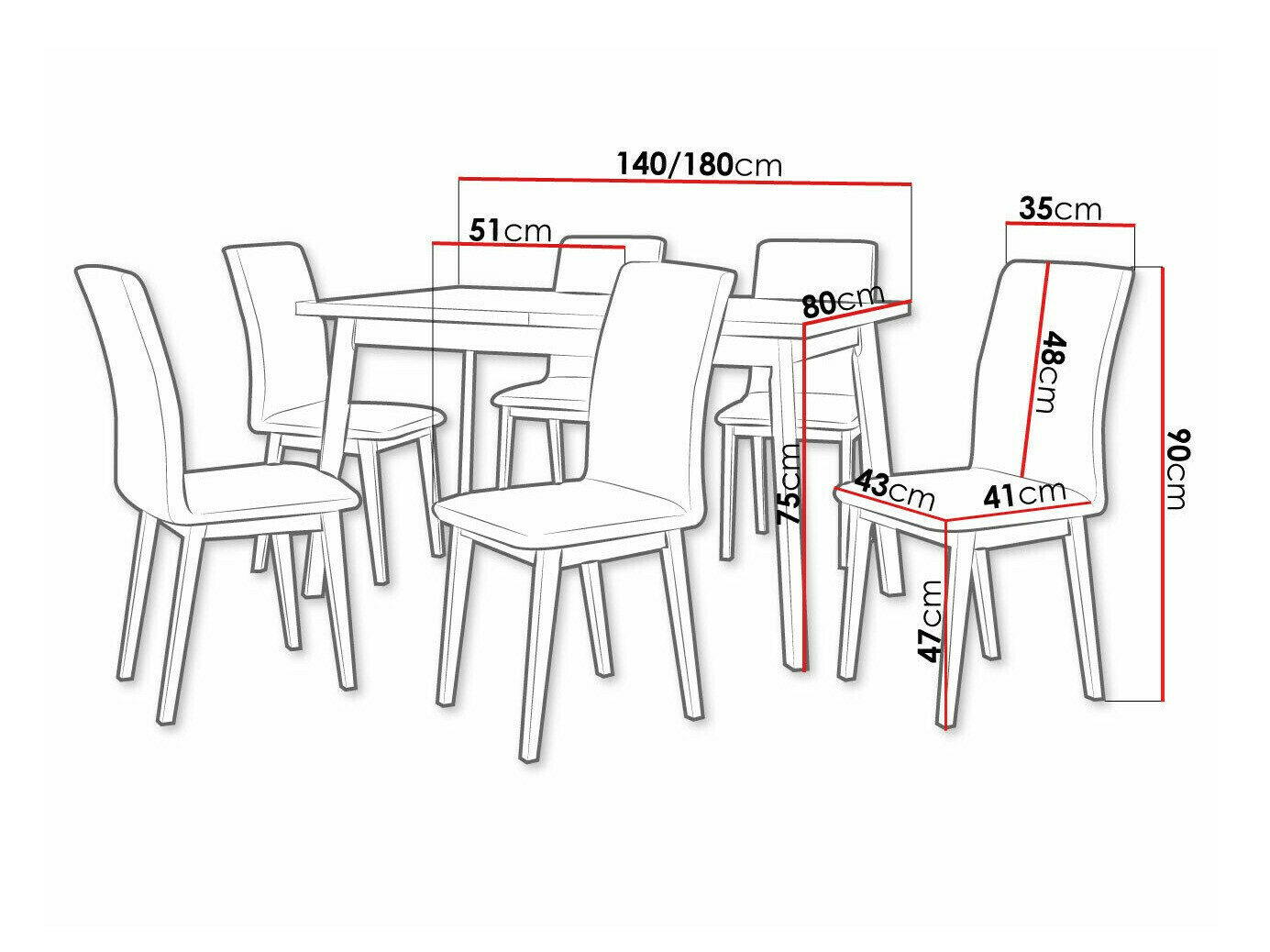 Conjunto de mesas y sillas para comedor Victorville 322 (Negro)