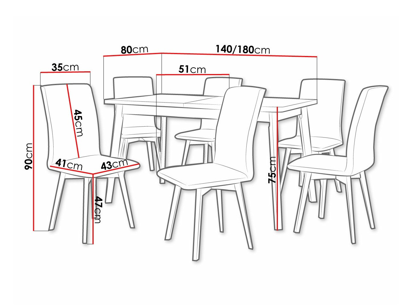 Conjunto de mesas y sillas para comedor Victorville 324 (Blanco)