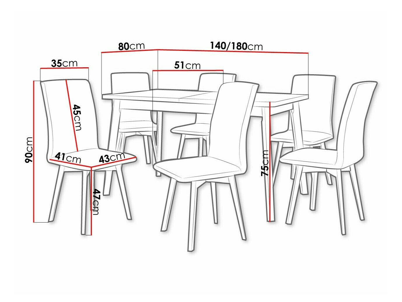 Conjunto de mesas y sillas para comedor Victorville 325 (Blanco)