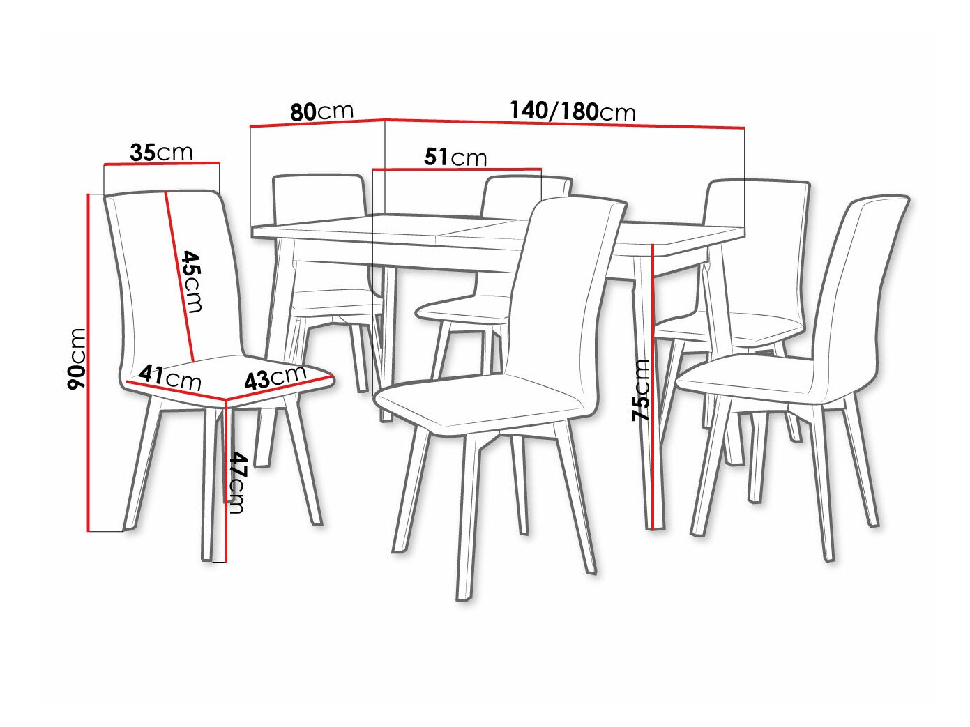 Conjunto de mesas y sillas para comedor Victorville 326 (Blanco)
