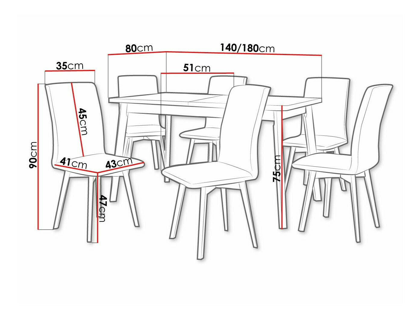 Conjunto de mesas y sillas para comedor Victorville 326 (Negro)