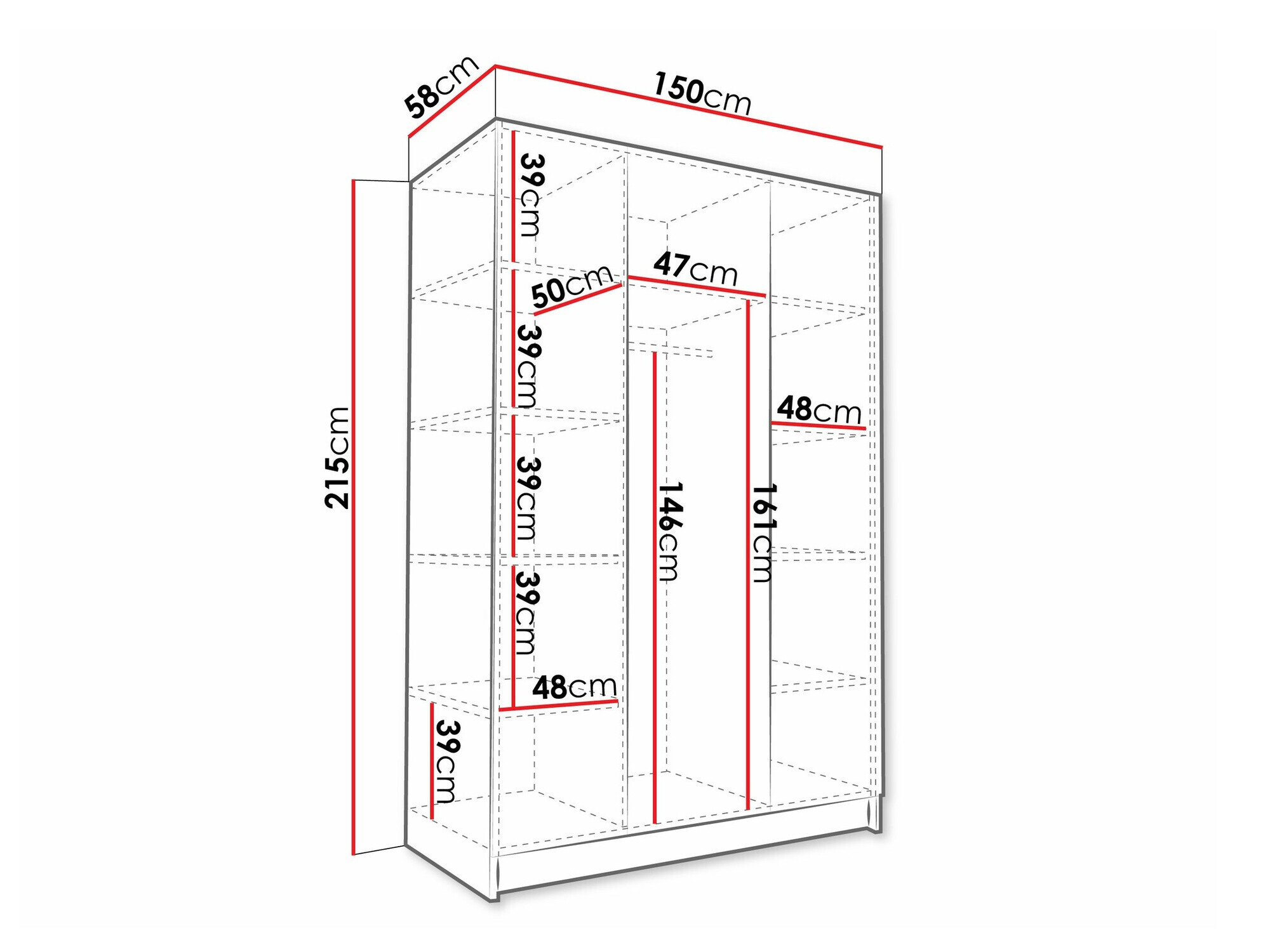 Armario Closico 196 (Luminoso madera + Negro)