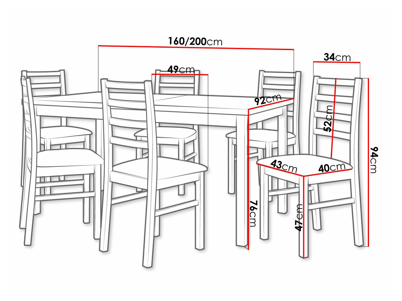 Conjunto de comedor Victorville 307 (Blanco)