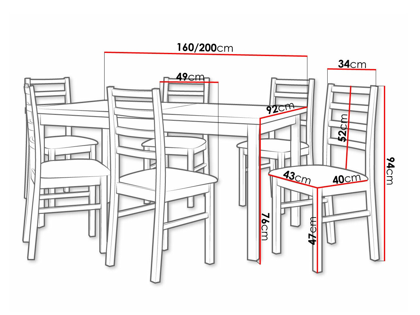 Conjunto de comedor Victorville 307 (Nuez)