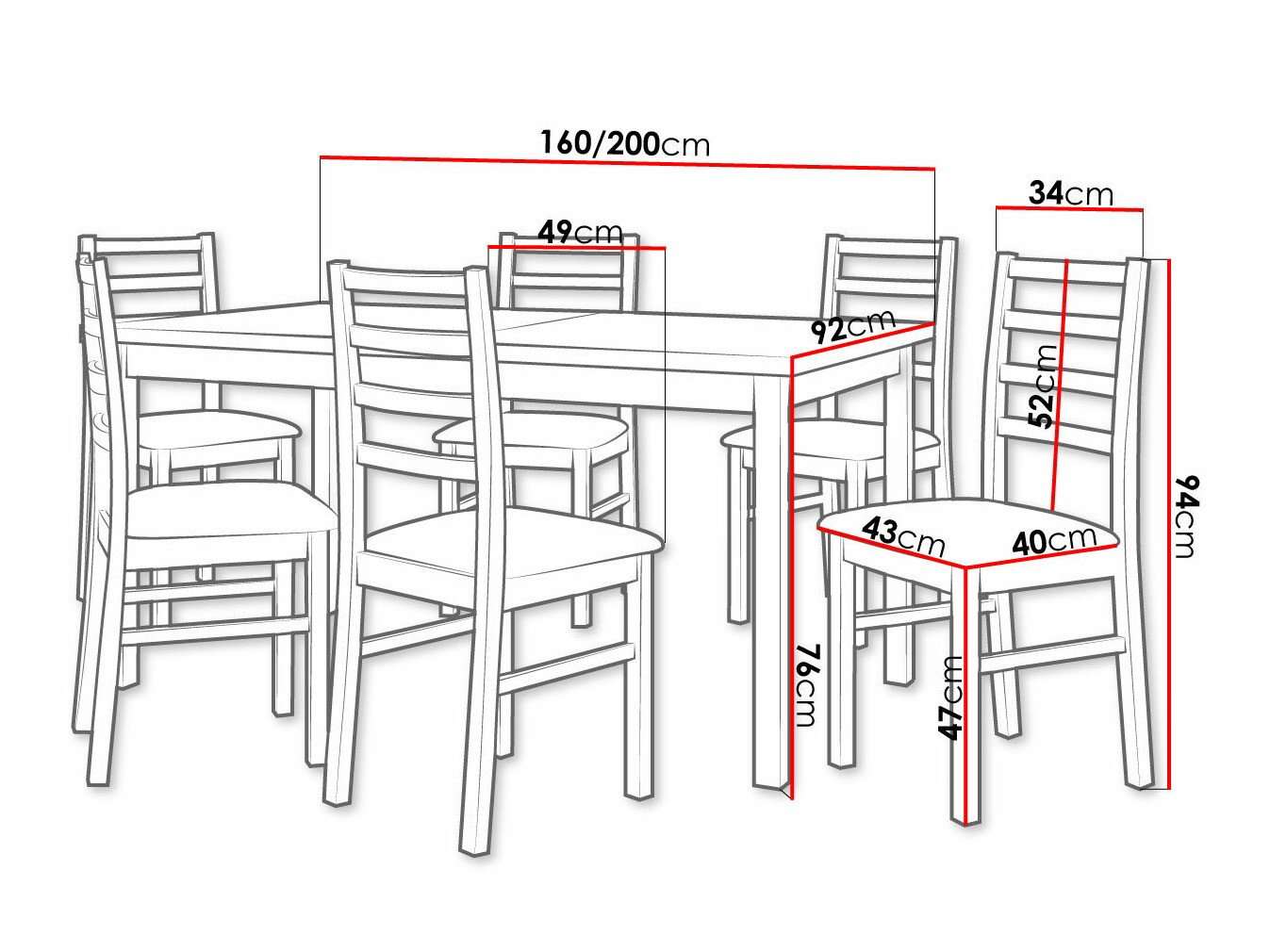 Conjunto de comedor Victorville 307 (Roble Sonoma)