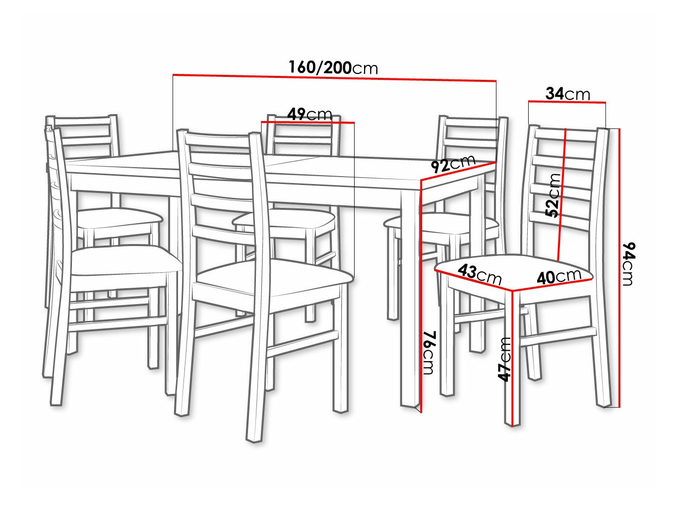 Conjunto de comedor Victorville 307 (Roble Sonoma)