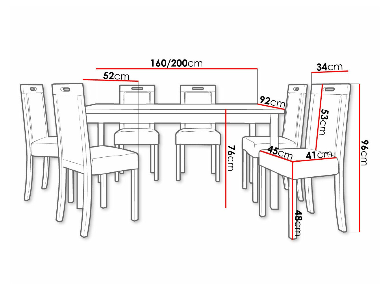 Conjunto de comedor Victorville 308 (Roble Sonoma)