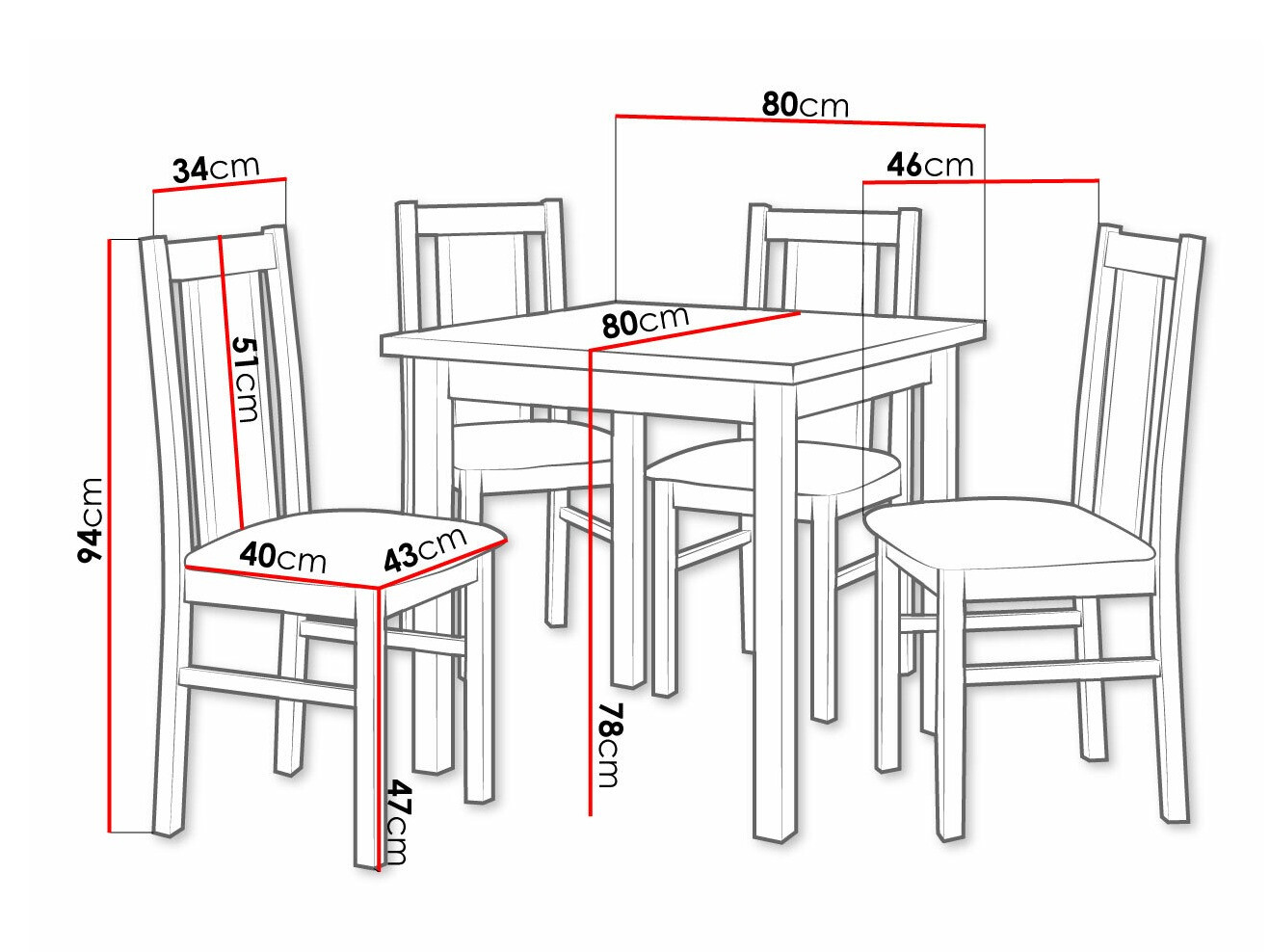 Conjunto de comedor Victorville 310 (Roble Sonoma)