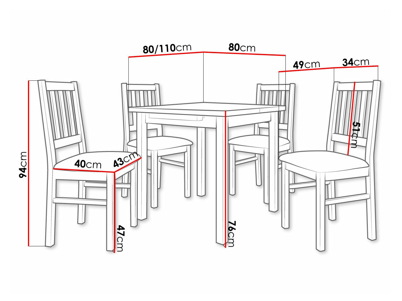 Conjunto de comedor Victorville 314 (Nuez)