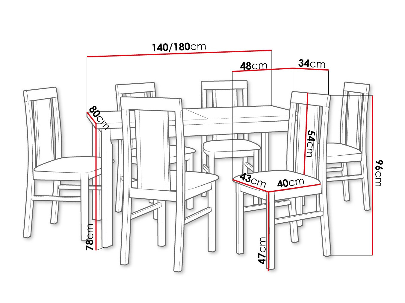 Conjunto de comedor Victorville 315 (Blanco)
