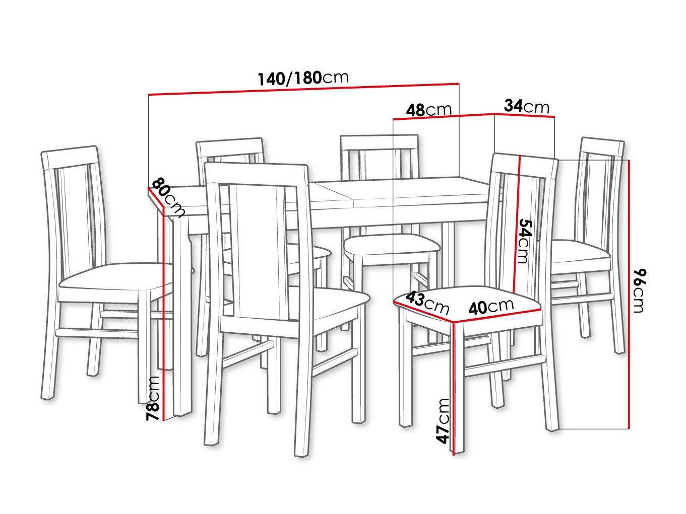 Conjunto de comedor Victorville 315 (Nuez)