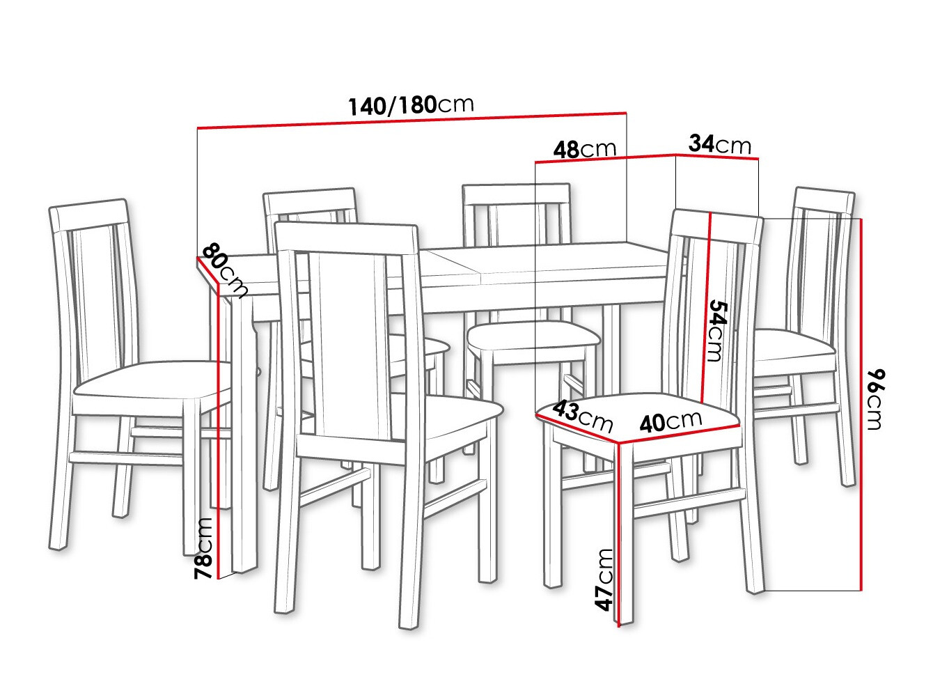 Conjunto de comedor Victorville 315 (Nuez)