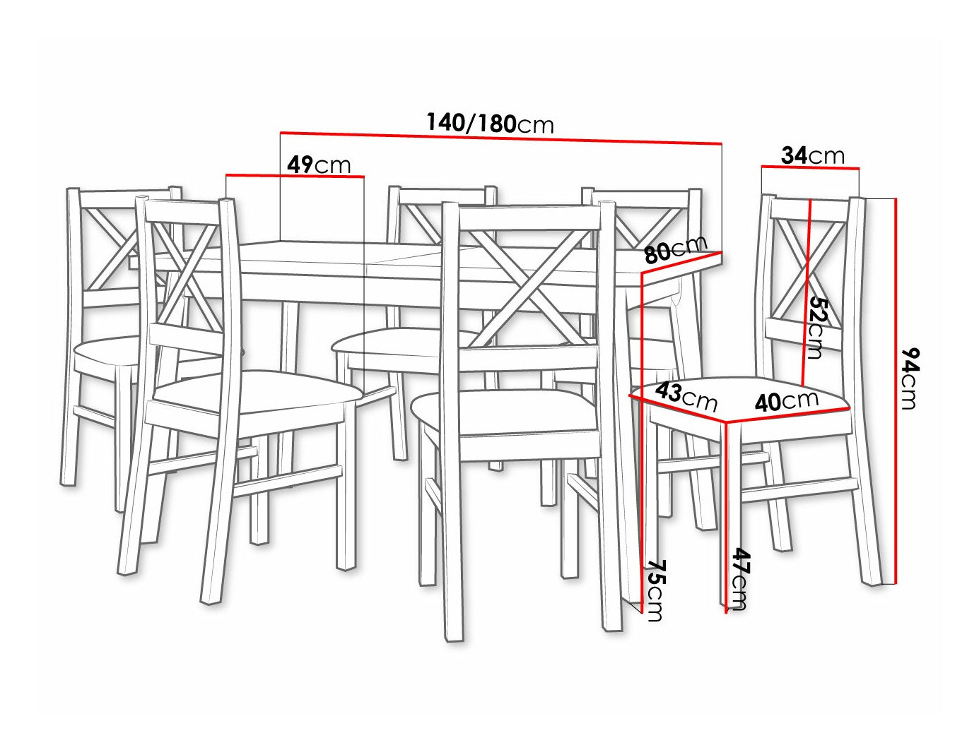 Conjunto de comedor Victorville 317 (Blanco)