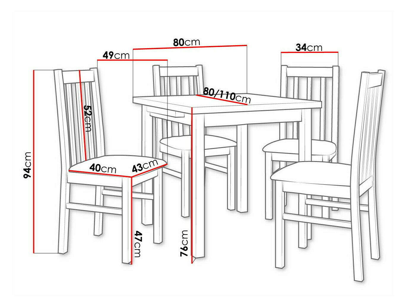 Conjunto de comedor Victorville 319 (Nuez)