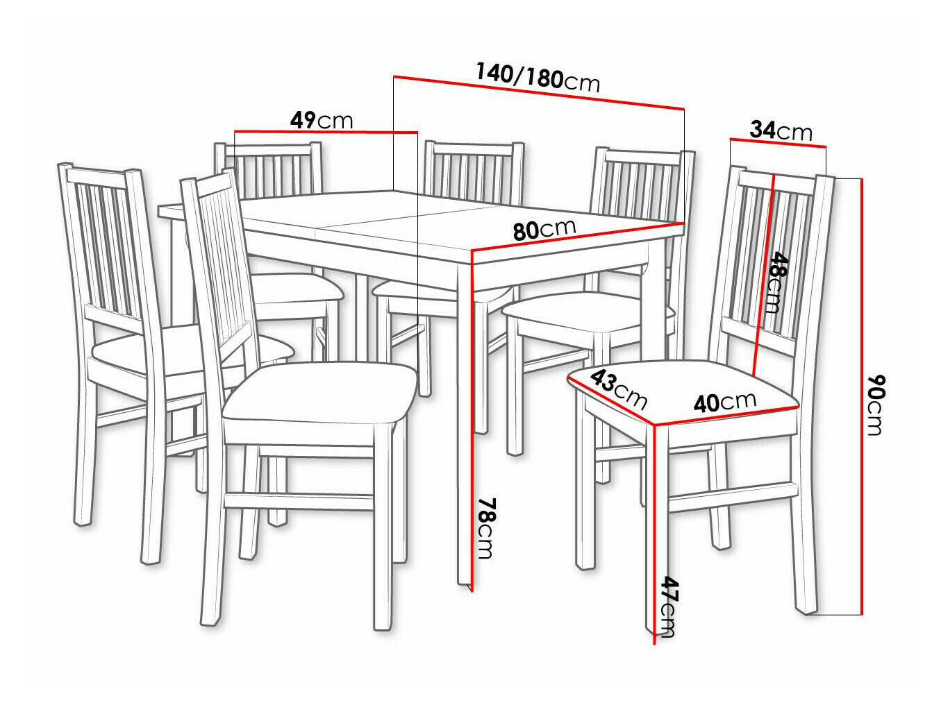 Conjunto de comedor Victorville 320 (Roble Sonoma)