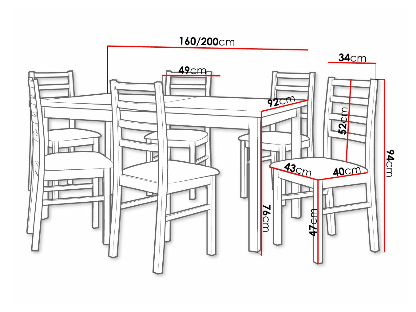 Conjunto de mesas y sillas para comedor Victorville 307 (Blanco)