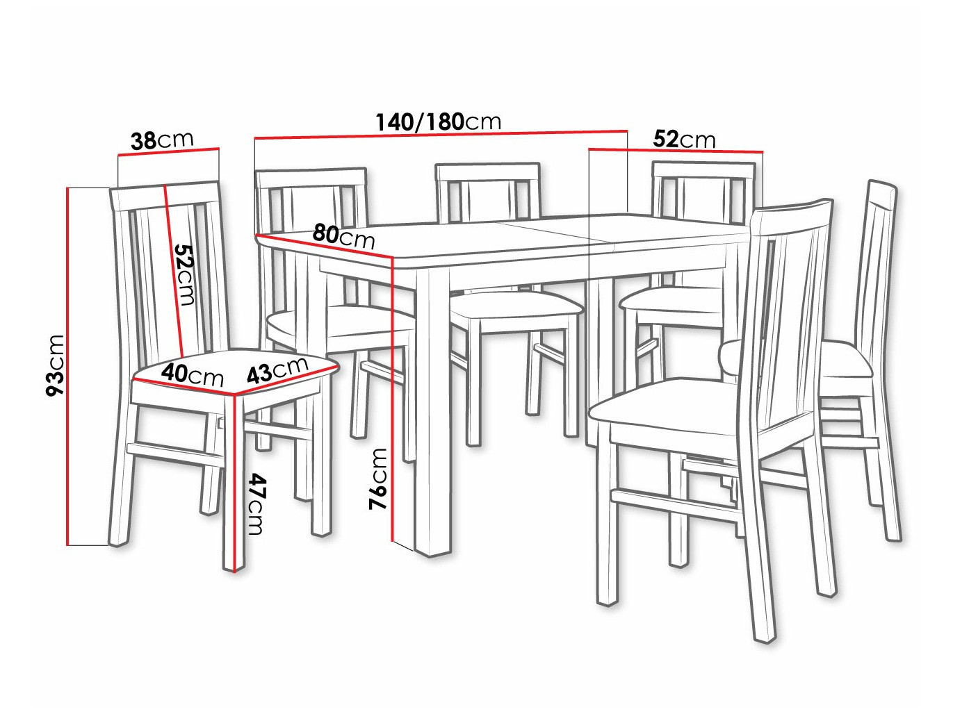 Conjunto de mesas y sillas para comedor Victorville 311 (Aliso)