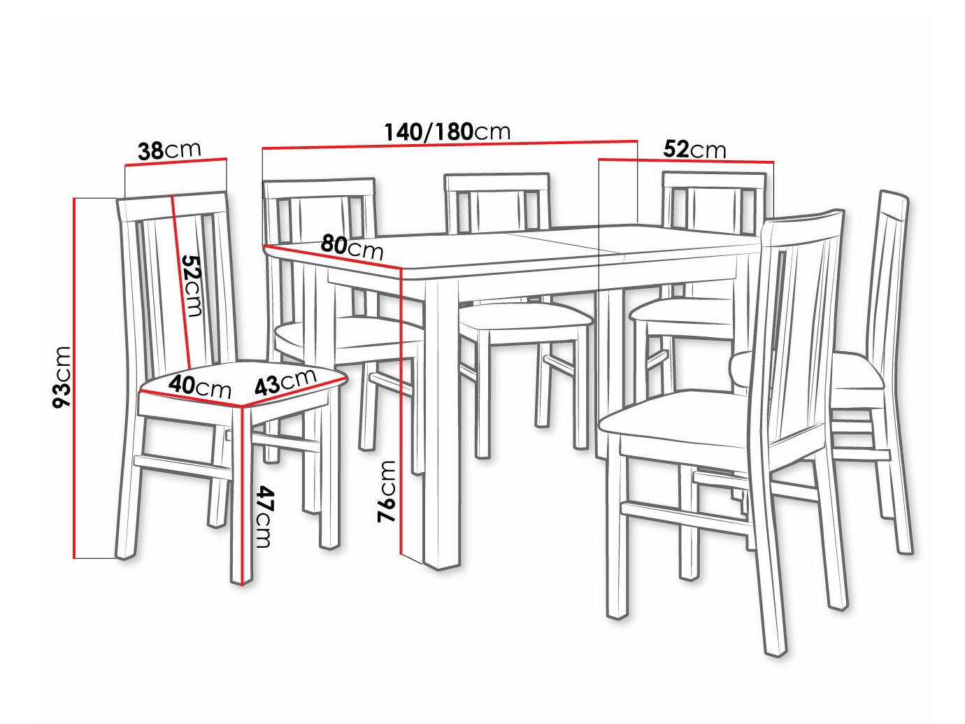 Conjunto de mesas y sillas para comedor Victorville 311 (Nuez)