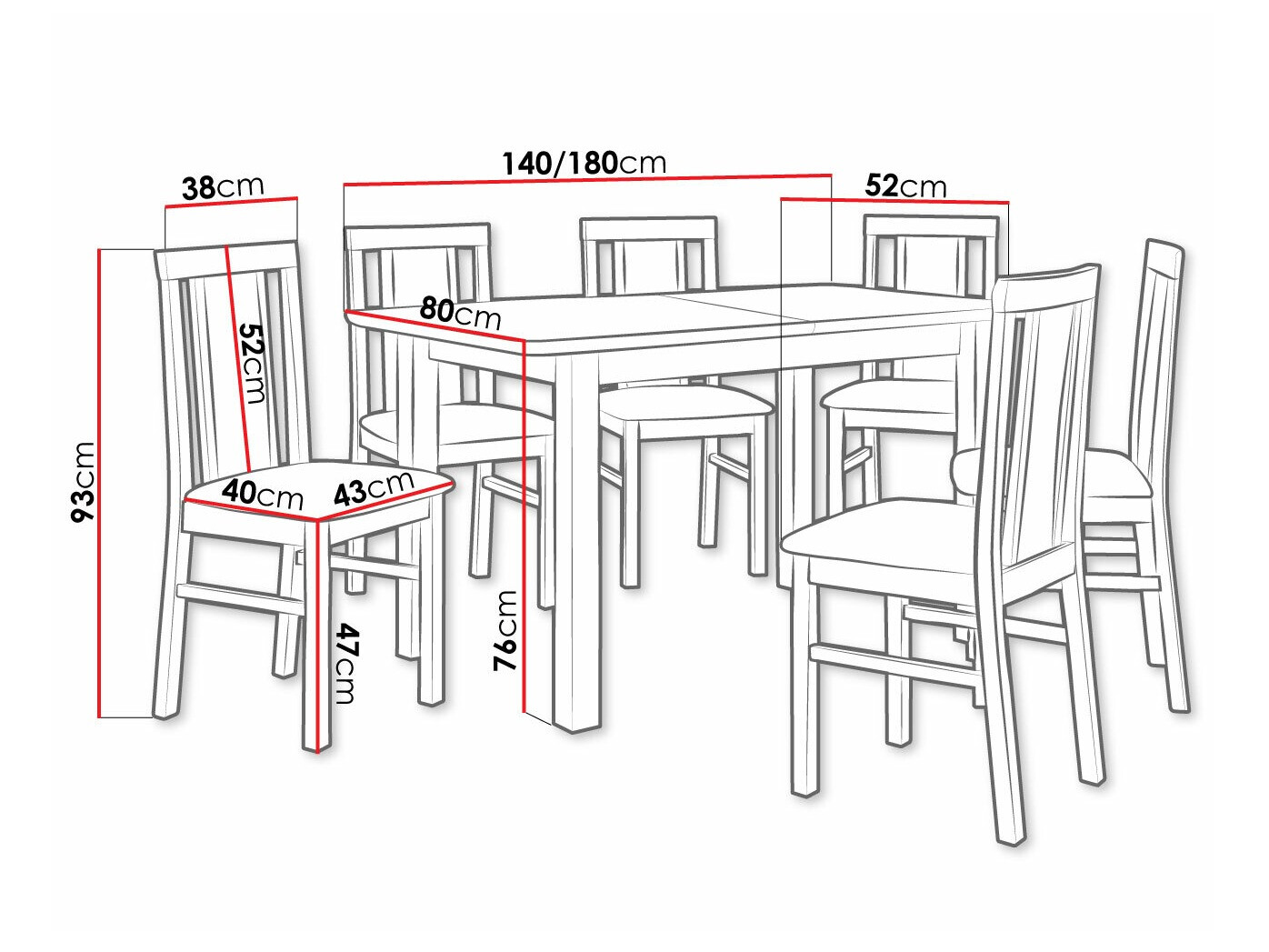 Conjunto de mesas y sillas para comedor Victorville 311 (Nuez)
