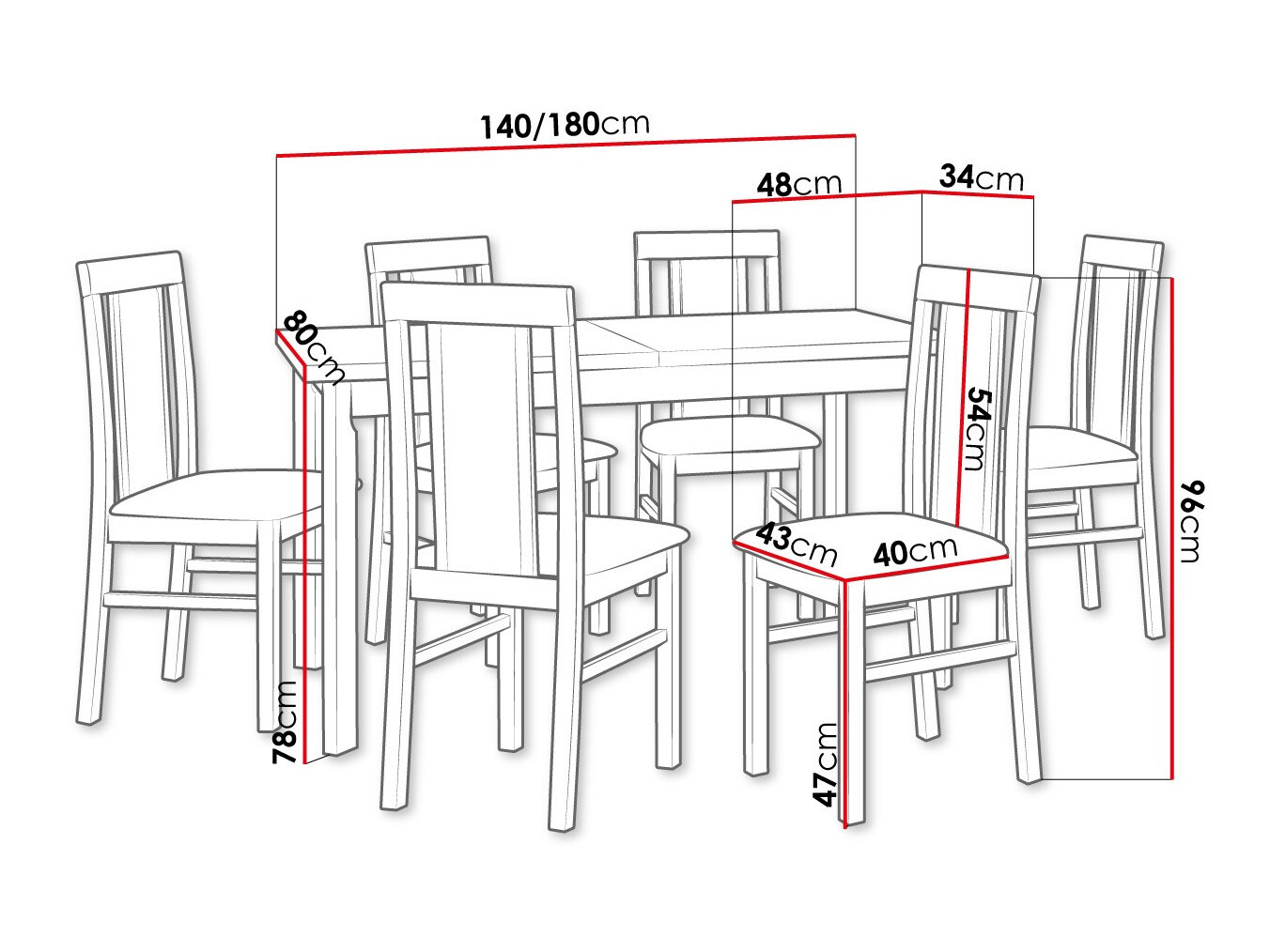 Conjunto de mesas y sillas para comedor Victorville 315 (Blanco)