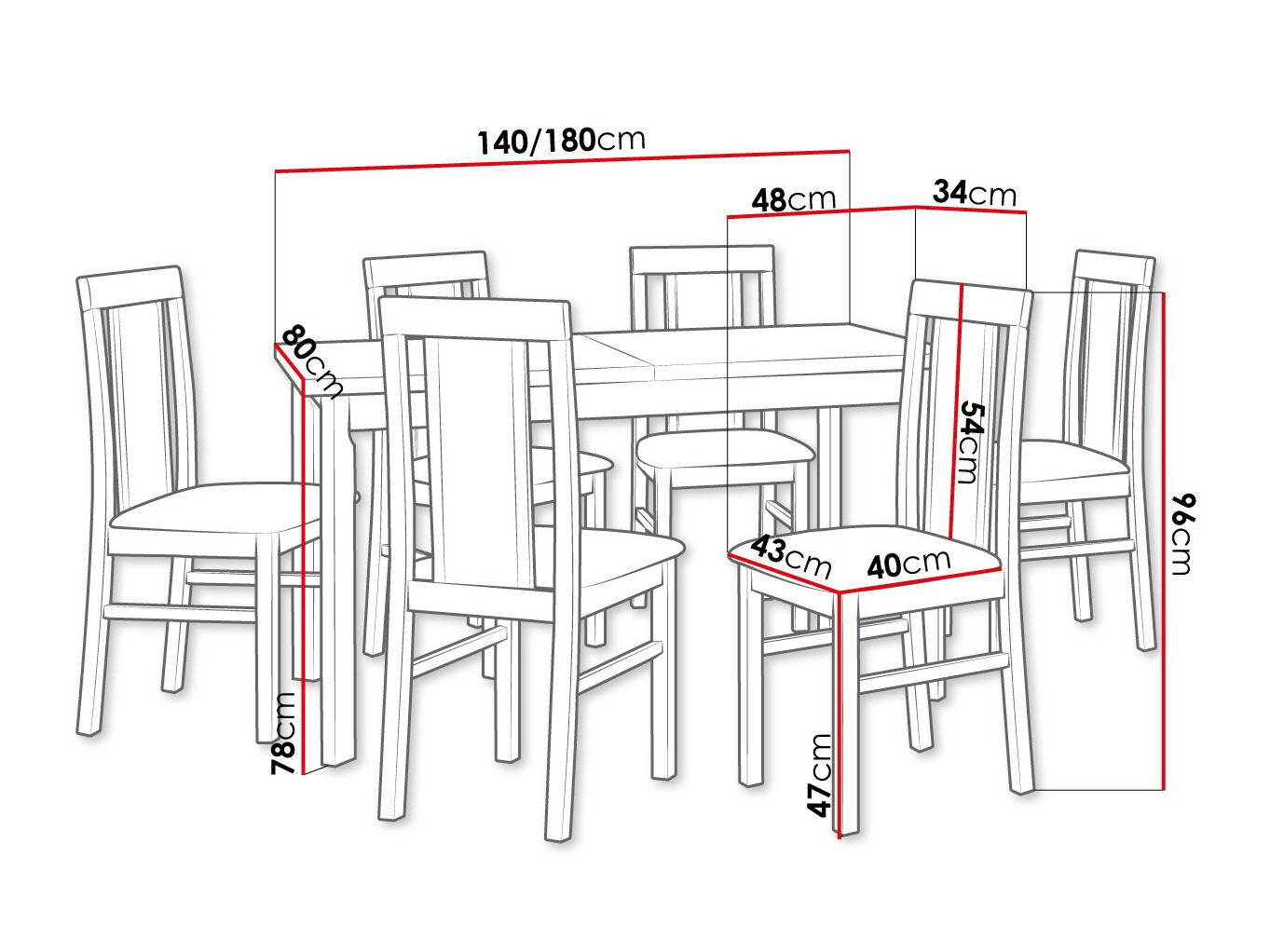 Conjunto de mesas y sillas para comedor Victorville 315 (Blanco)