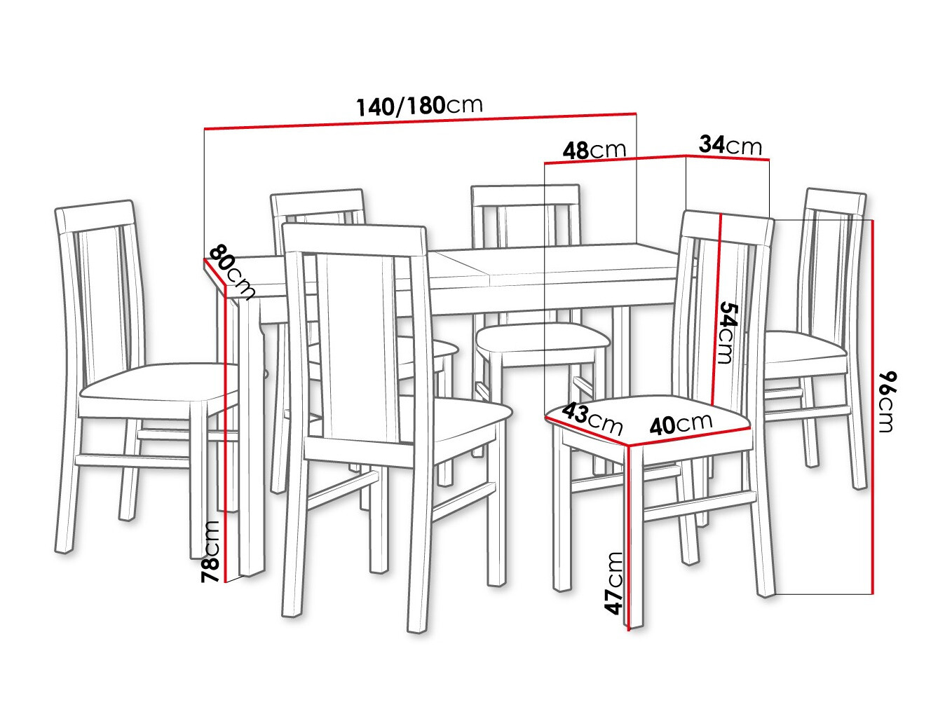 Conjunto de mesas y sillas para comedor Victorville 315 (Blanco)