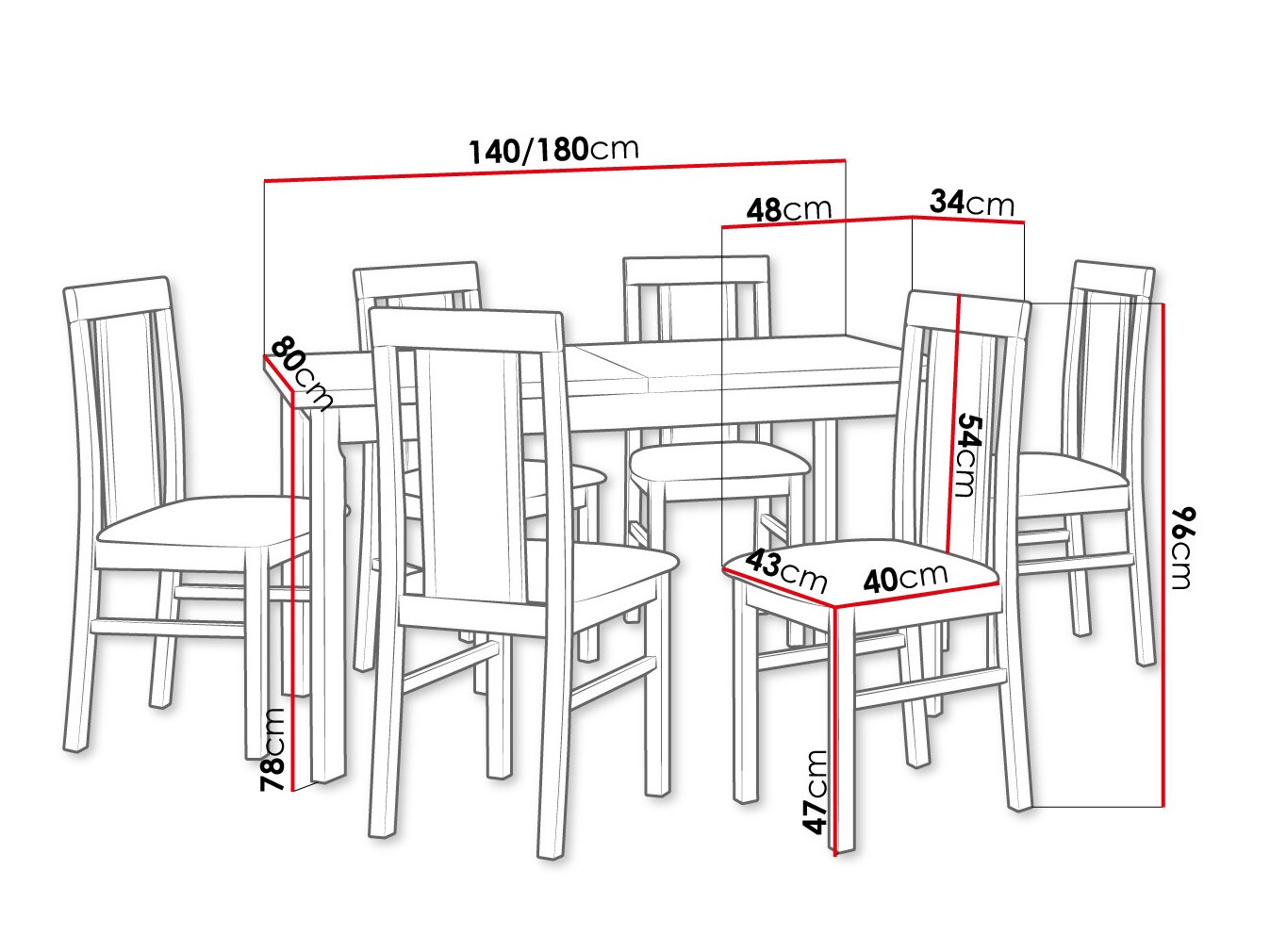 Conjunto de mesas y sillas para comedor Victorville 315 (Nuez)