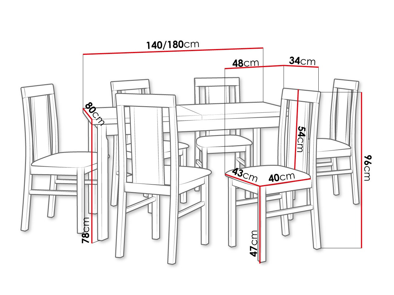 Conjunto de mesas y sillas para comedor Victorville 315 (Nuez)