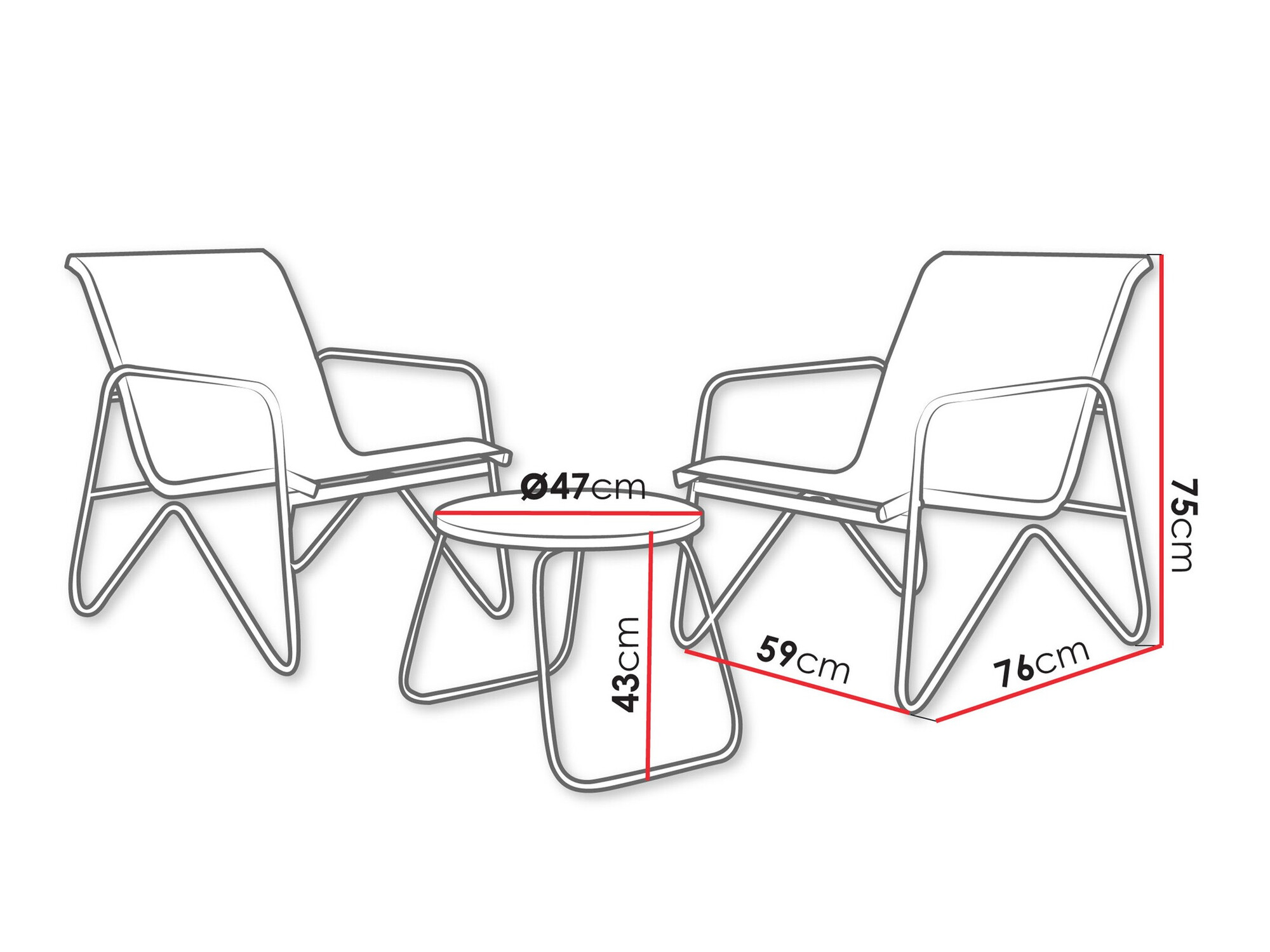 Conjunto de terraza Diligium