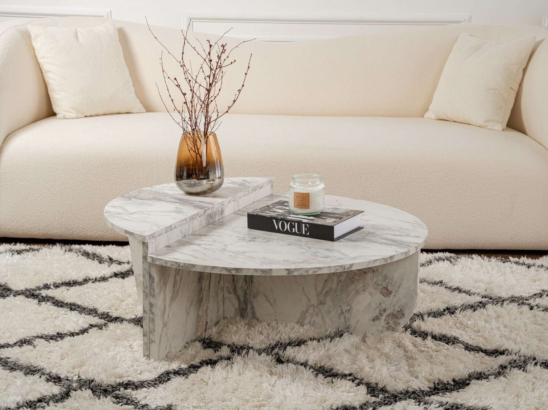 Conjunto mesa de centro Novato 100 (Mármol gris)