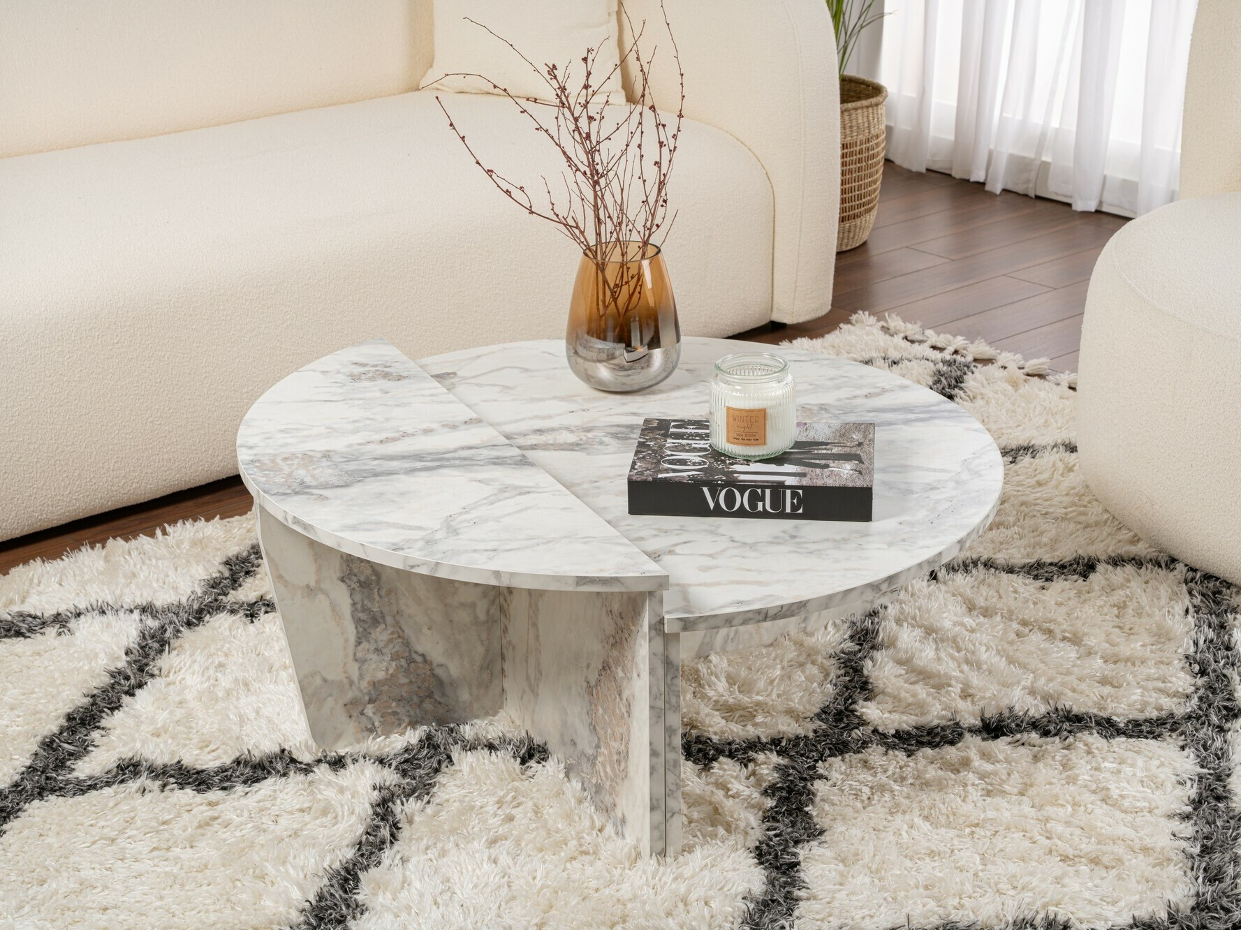 Conjunto mesa de centro Novato 100 (Mármol gris)