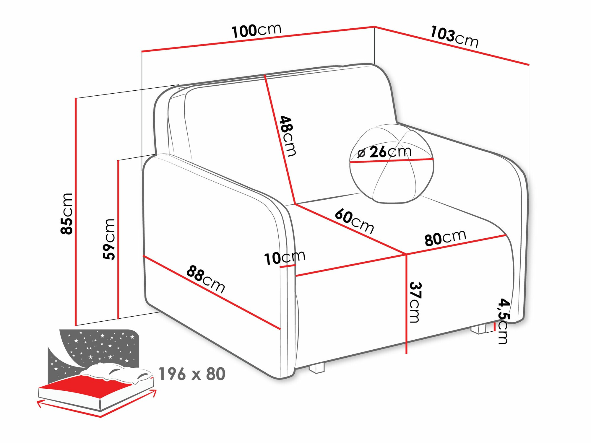 Sillón Columbus 240 (Coral 45)