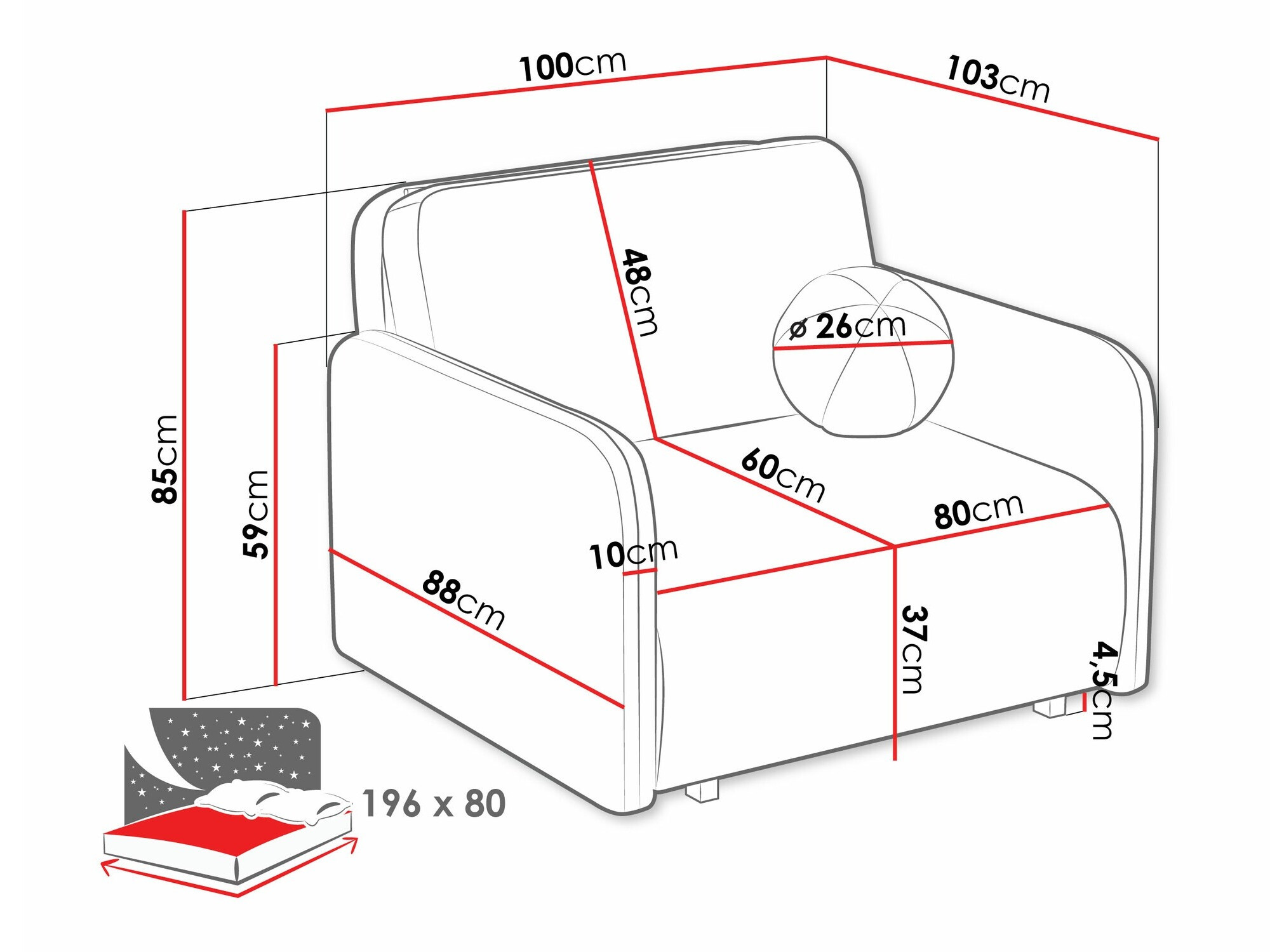 Sillón Columbus 240 (Coral 50)